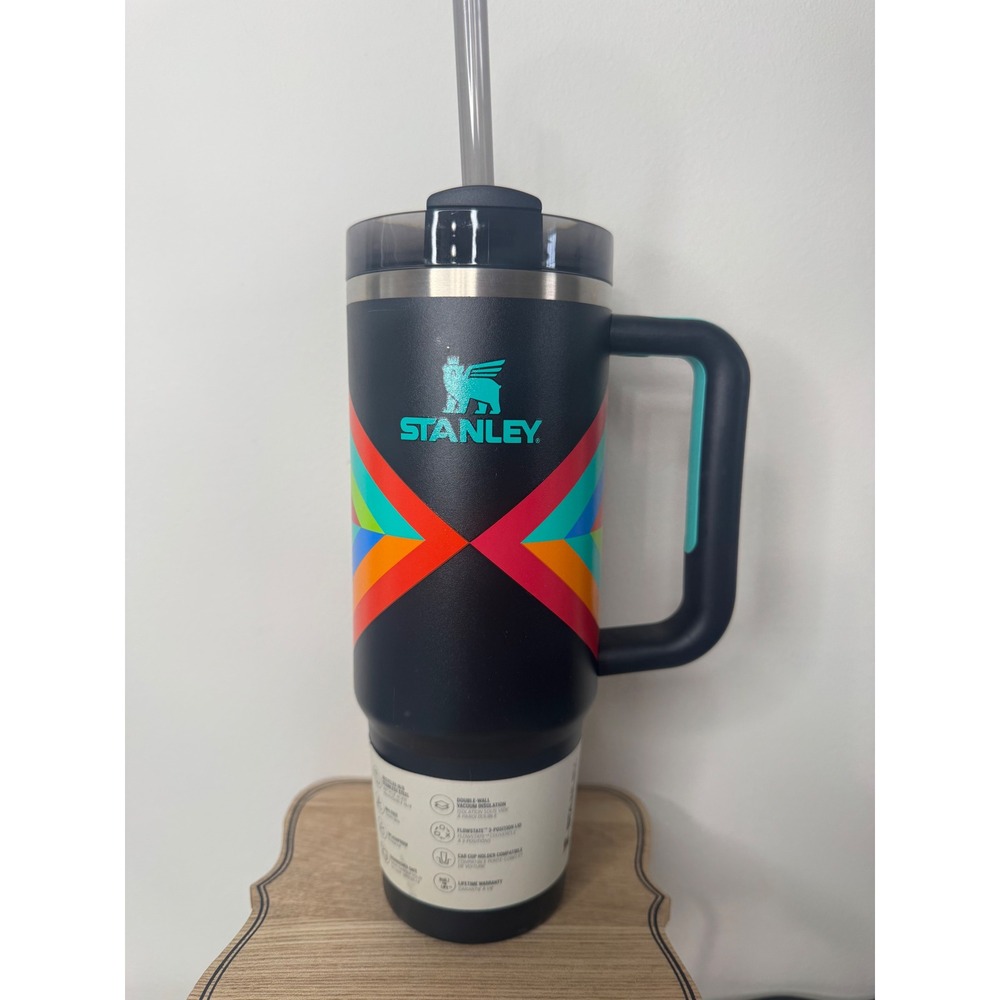 Stanley 30oz‎ Quencher H2.0 FlowState Tumbler Black Prism Geometric Multicolor